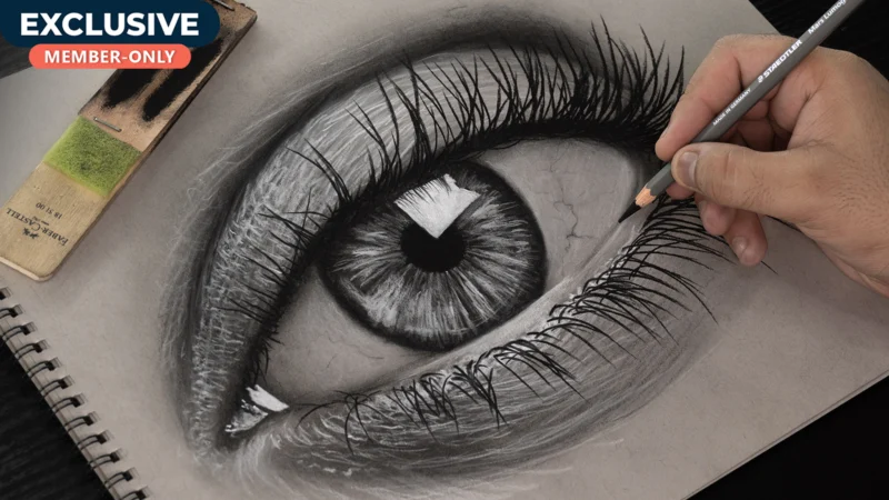 Drawing Realistic Charcoal EYE!