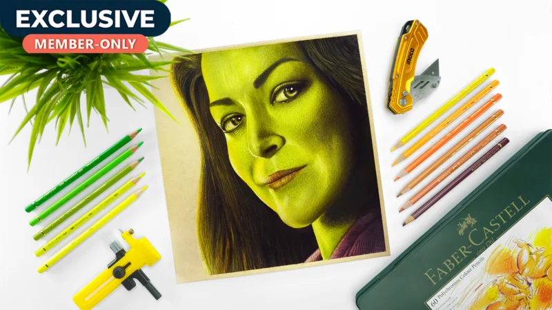 Drawing She Hulk | Colored Pencils on Toned Tan