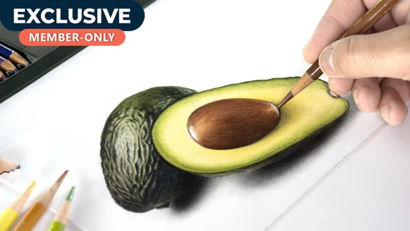 Realistic Avocado Drawing – Step by step