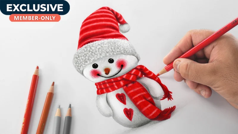 Drawing Snowman using Pencil Color