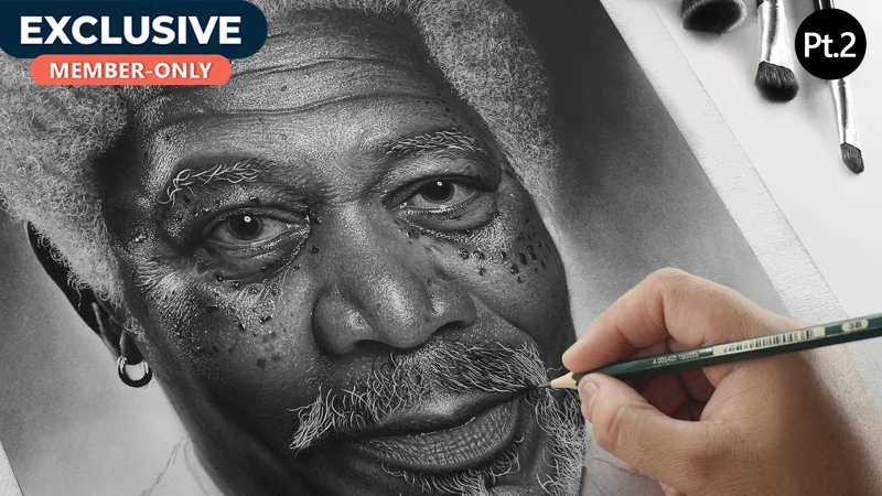 Hyperrealistic Morgan Freeman Portrait Drawing