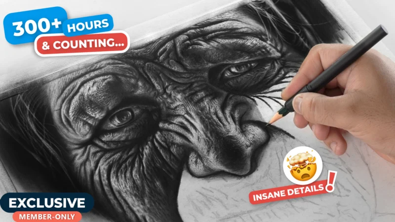 Drawing Hyper-Realistic Elderly Woman Portrait
