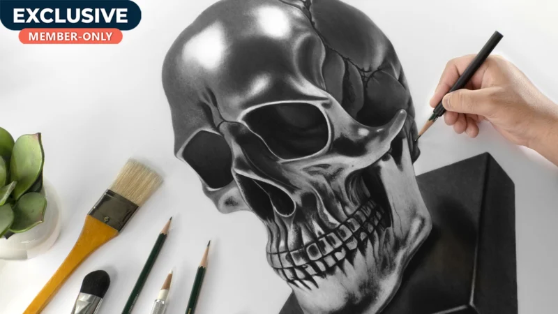 Drawing Realistic Life-Size SKULL!