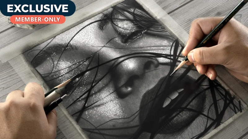 Hyper Realistic WET Face Portrait Drawing!