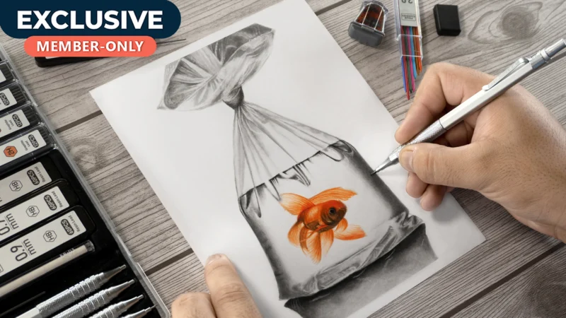 Realistic Fish in a Bag Drawing!