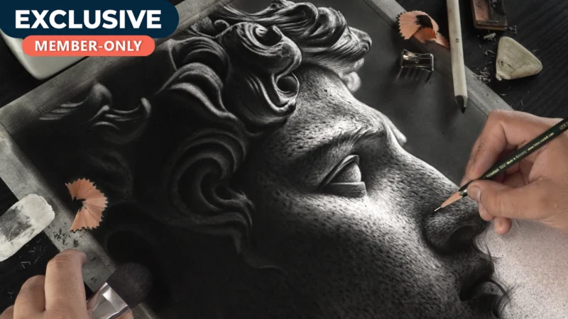 Hyper Realistic Michelangelo’s Sculpture Drawing!