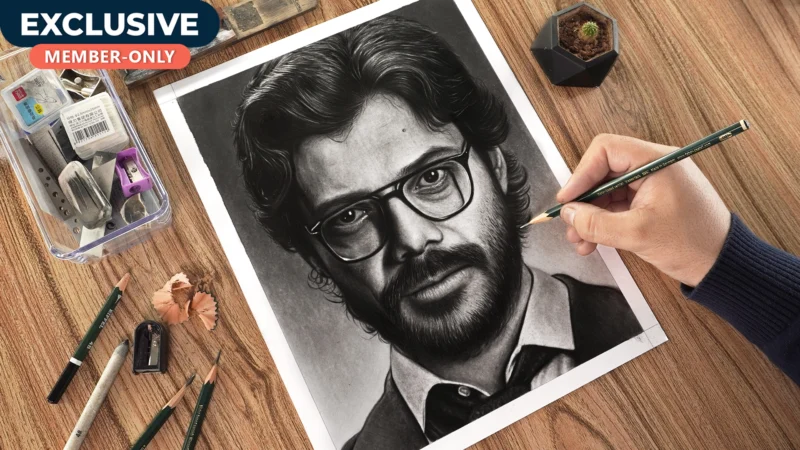 Hyper Realistic Professor Portrait Drawing!