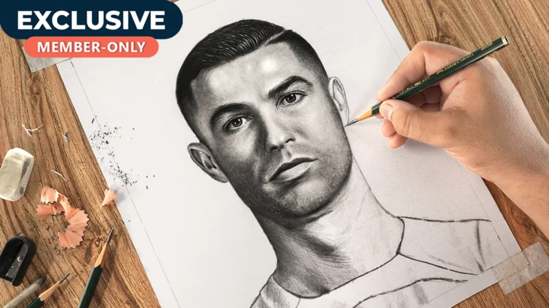 Realistic Cristiano Ronaldo Portrait Drawing!