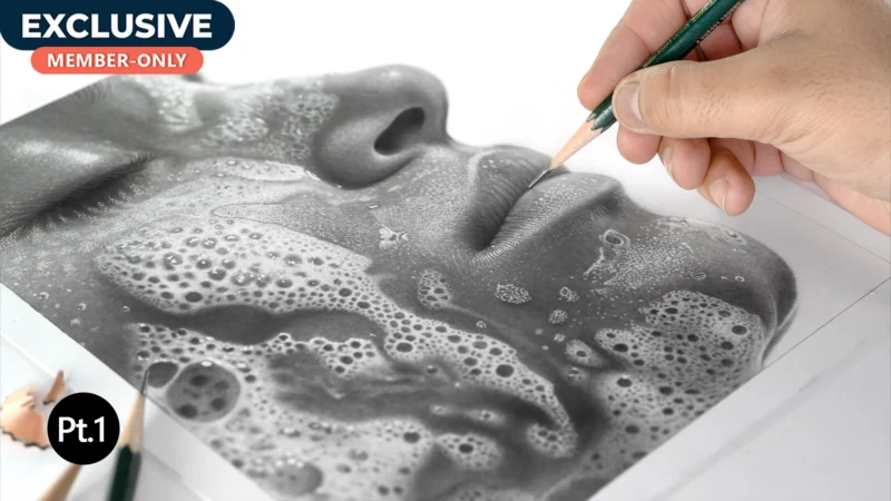 Soap on Face – Hyperrealistic Drawing
