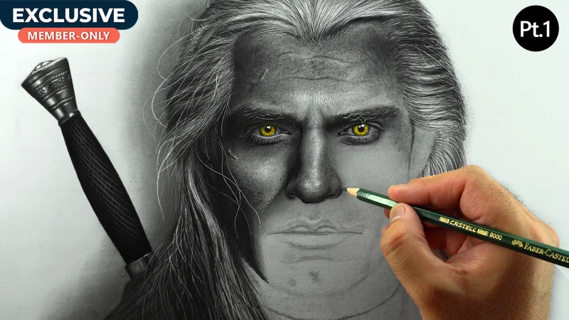 Hyperrealistic Witcher (Henry Cavill) Portrait Drawing