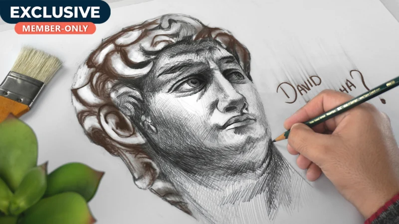 Drawing Michelangelo’s David with Cross-Hatching