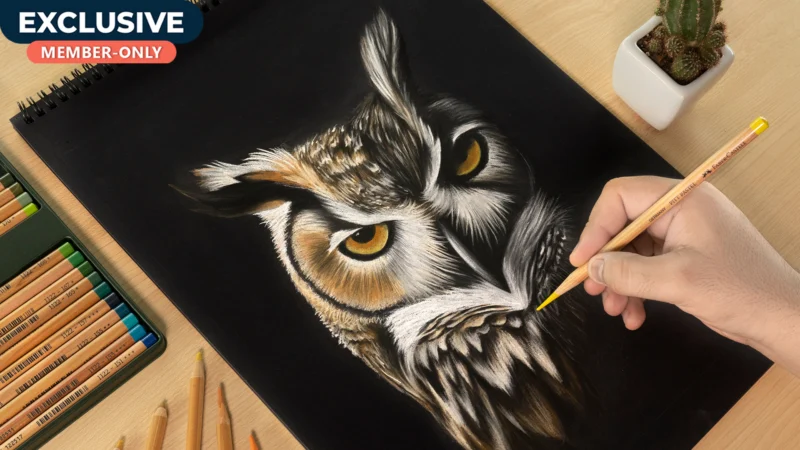 Drawing Realistic OWL using Pitt Pastels